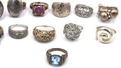 Group lot of Vintage 925 sterling silver 12 rings