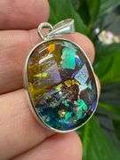 Sterling Silver 925 One of a Kind Dichroic Glass Pendant