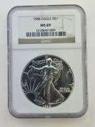1988 American Silver Eagle, NGC MS69
