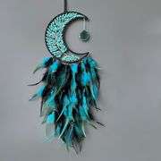 Moon Tree of Life Dream Catcher with Green Agate Stones