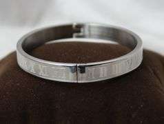 Stainless Steel Silver Color Roman Numeral Bracelet