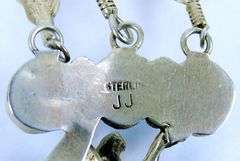 Vintage Native American Sterling Turquoise Eagle Necklace, JJ