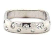 14kt White gold square diamond scatter band