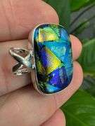 Sterling Silver 925 One of a Kind Dichroic Glass Pendant