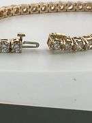 CERTIFIED 12.00 CARATS NATURAL DIAMONDS TENNIS BRACELET , 14K GOLD