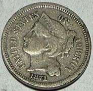 1871 Three Cent Nickel