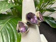 Sterling Silver 925 Natural Gemstone Amethyst Ring Size 9