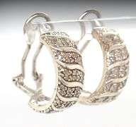 925 Sterling silver diamond huggie hoop