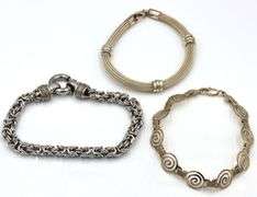 Group lot of Vintage 925 sterling silver bracelets