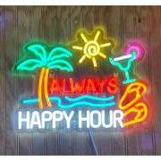 Always Happy Hour LED Neon Sign