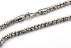 Set of Italian 925 sterling silver popcorn necklace and bracelet