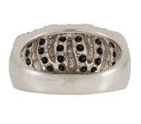 0.40ctw White and Black Diamond Striped Dome Ring in 14K