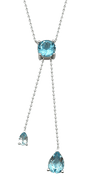 Sterling Silver Blue Topaz Lariat Necklace – Elegant Drop Pendant Design