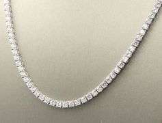 925 Sterling silver round brilliant cut cubic zirconia tennis necklace