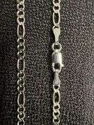 10k White Gold Solid Figaro Link Chain 2.6mm Necklace 24"