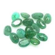 Oval cut 6.31ct real Zambian Emerald set