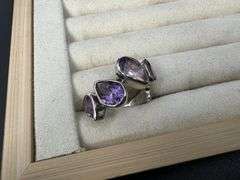 Sterling Silver 925 Natural Gemstone Amethyst Ring Size 9