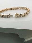 CERTIFIED 12.00 CARATS NATURAL DIAMONDS TENNIS BRACELET , 14K GOLD