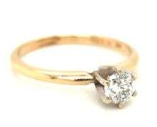 14kt Yellow gold diamond engagement ring
