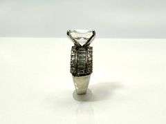 14 Kt White Gold Plated 7 Ct Princess Cut Simulated Diamond Ring