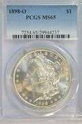 Creamy-white impressive Gem BU 1898-O Morgan Silver Dollar. PCGS MS65