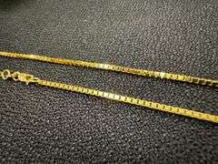 10k Yellow Gold Solid Box Link Chain 1.2mm Necklace 22"