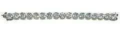 14 Kt. White Gold Plated Simulated 58 Ctw White Diamond Tennis Bracelet