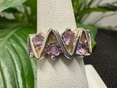Sterling Silver 925 Natural Gemstone Amethyst Ring Size 7