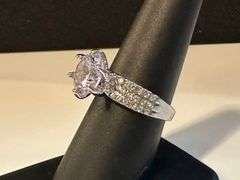 Ladies Large 4.5 Ct Sparkling Ice White Lavender Simulated Lab Diamond Ring
