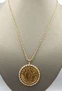 1907 $20 Liberty coin in rope bezel on chain