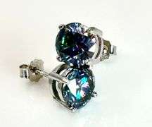 2 Ctw Simulated Russian Color Change Alexandrite Earrings