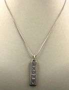Vintage 925 sterling silver heavy Hallmark Ingot pendant on box chain