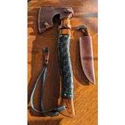 Hand-Forged Viking Bearded Axe and Knife