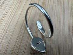 Sterling Silver 925 Titanium Coated Druzy Agate Crystal Stone Ring Adjustable Spoon Band