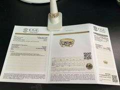 MEN'S BRAND NEW CERTIFIED BRAND NEW 14K GOLD AND DIAMOND NUGGET RING