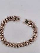 CERTIFIED 14K ROSE GOLD DIAMOND CUBAN LINK BRACELET