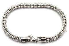 Set of Italian 925 sterling silver popcorn necklace and bracelet