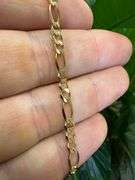 10k Yellow Gold Solid Figaro Link Chain 3.3mm Necklace 22"