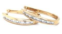 14kt Yellow gold 0.50ctw RBC and Baguette hoop earrings