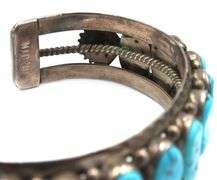 Vintage 925 sterling silver signed Turquoise cuff bangle