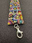 Original Handmade Mosaico Bracelet 8.5" 925 Sterling Silver Mexico Artistic Jewelry