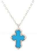 925 Sterling silver turquoise cross pendant on chain