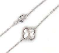 925 Sterling silver 5 clover link necklace