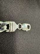 Men's 11.2mm .925 Sterling Silver Heavy Pave Figaro Chain Cuban Link Italy Bracelet 9"