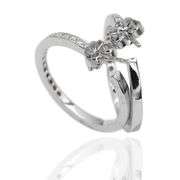 18K(750) Solid White Gold Natural Diamond Hoop Earrings