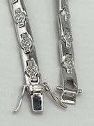 925 Sterling Silver CZ Cross Cluster Link Bracelet