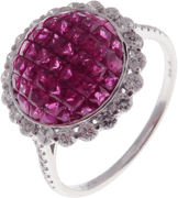 18K White Gold Ruby and Diamond Ring