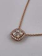 CERTIFIED BRAND NEW 18K ROSE GOLD NECKLACE WITH DIAMOND PENDANT