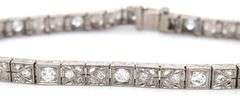 Antique Art Deco style platinum diamond link bracelet