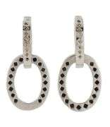 0.33ctw Diamond and 1.54ctw Black Spinel Interlocking Convertible Drop Earrings in 18K